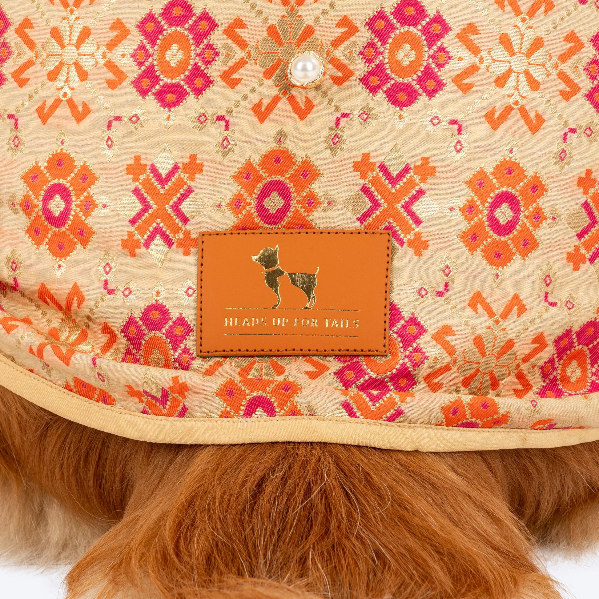 HUFT Customised Paw-tola Pawfect Brocade Sherwani For Dog - Cream - Heads Up For Tails