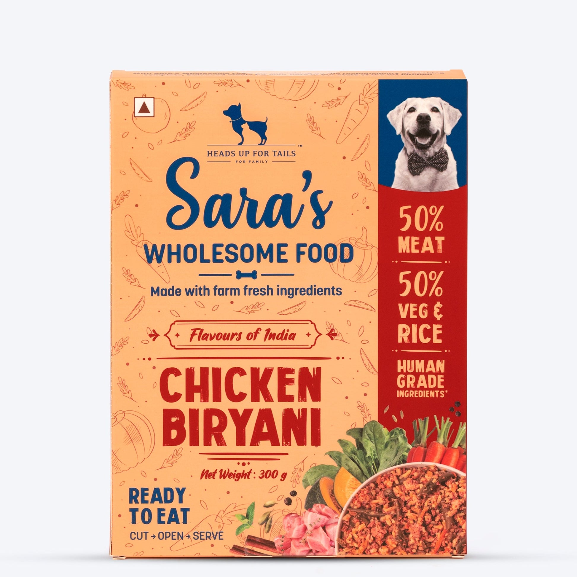 HUFT Sara'ss Wholesome Food (Flavours of India) - Chicken Biryani (300 g) - Heads Up For Tails