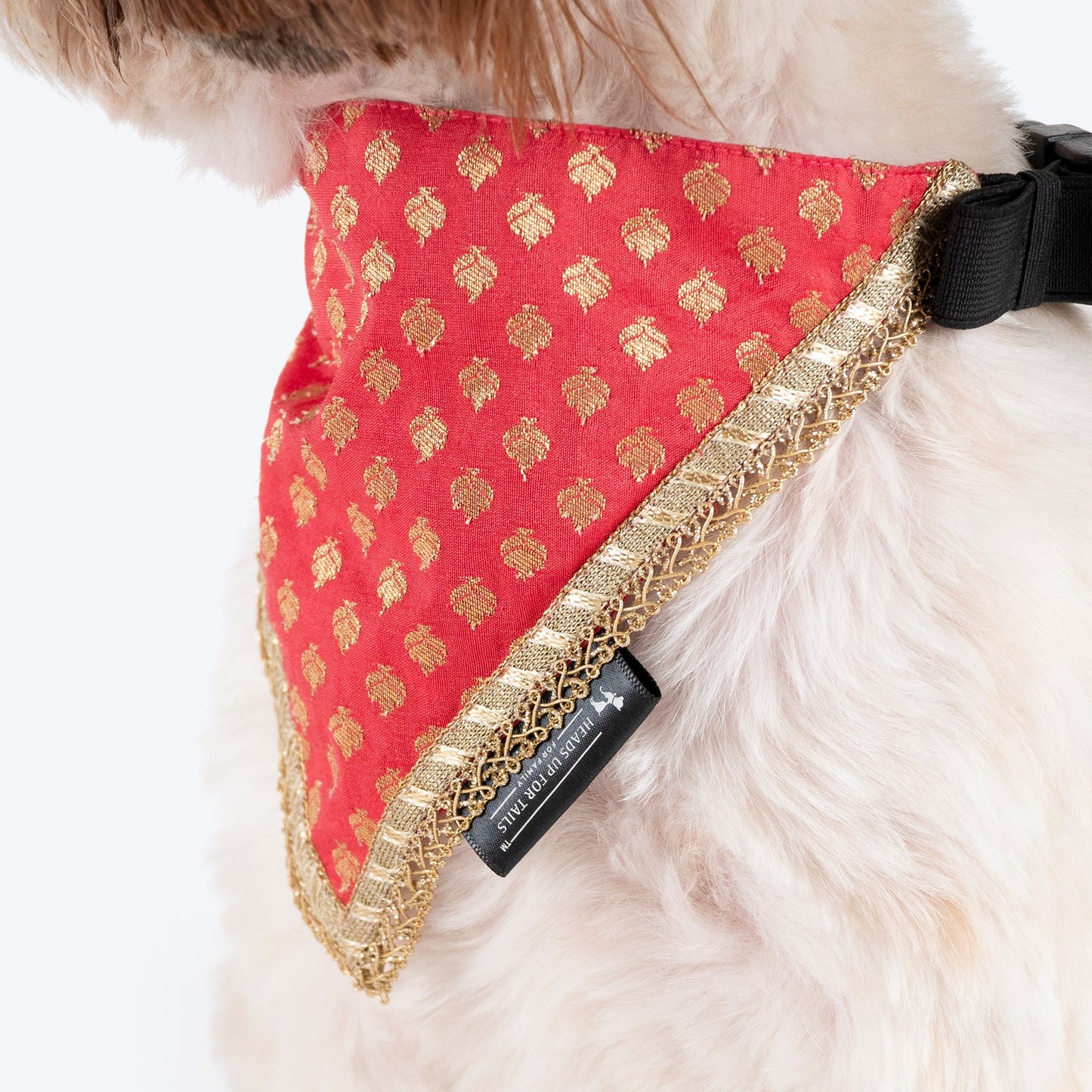 HUFT Desi Regal Bandana For Dog - Coral - Heads Up For Tails