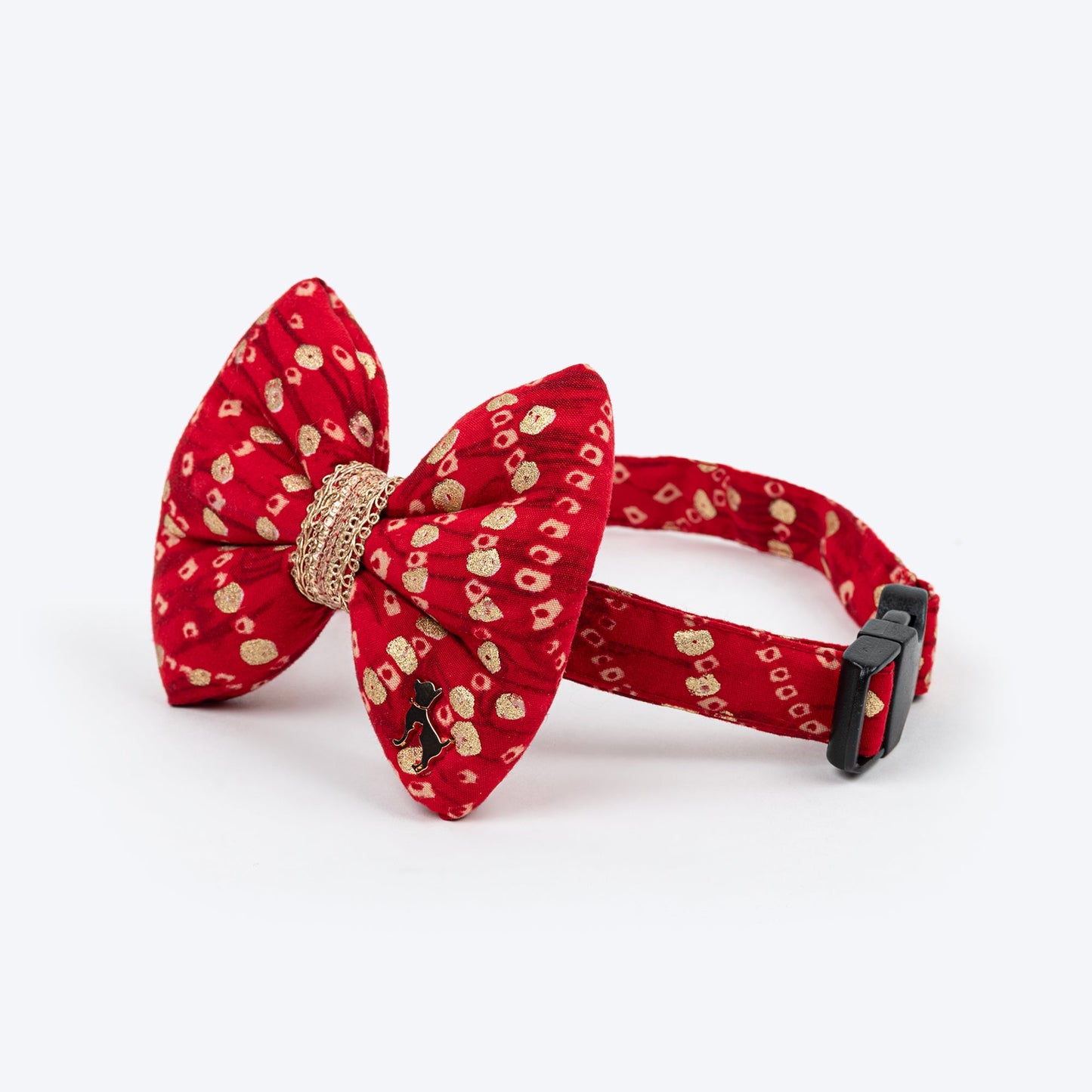 HUFT Super Sitara Bow Tie With Strap For Dog - Red - Heads Up For Tails