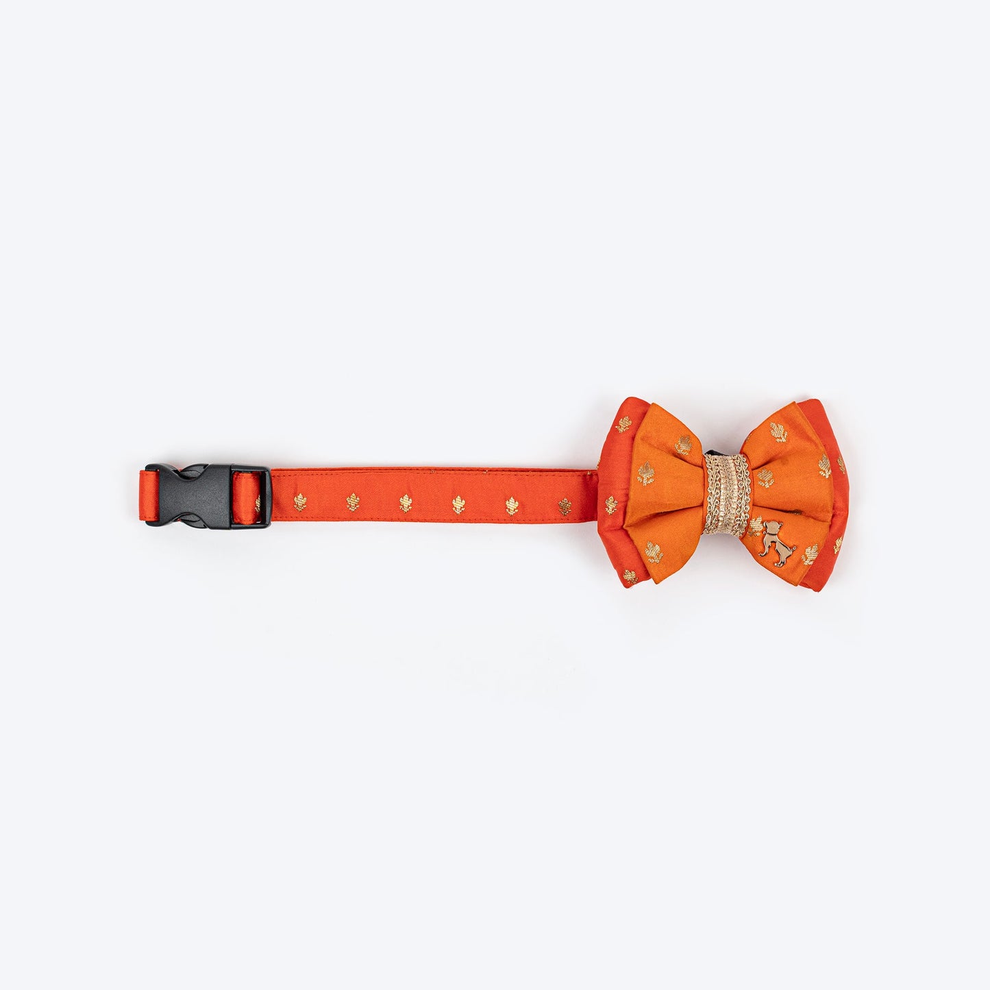 HUFT Desi Dazzle Bow Tie With Strap For Dog - Orange - Heads Up For Tails