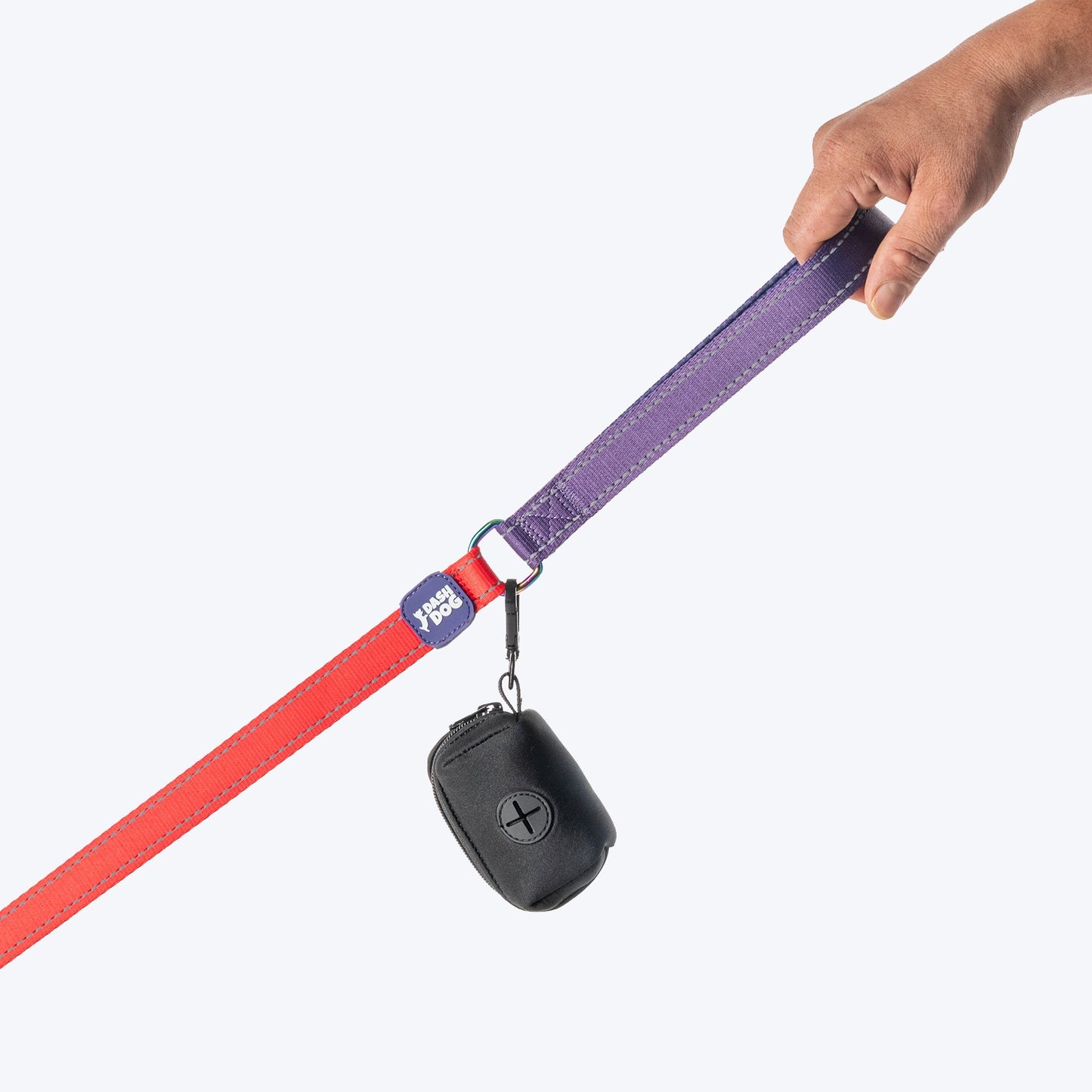 Dash Dog Dual Handle Leash For Dog - Red & Purple