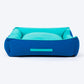 HUFT Classic Lounger Dog Bed - Blue & Turquoise - Heads Up For Tails