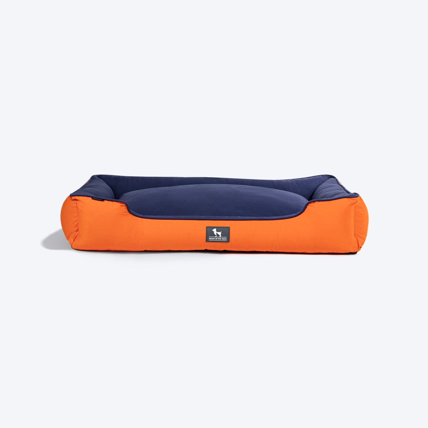 HUFT Classic Lounger Dog Bed - Orange & Blue - Heads Up For Tails