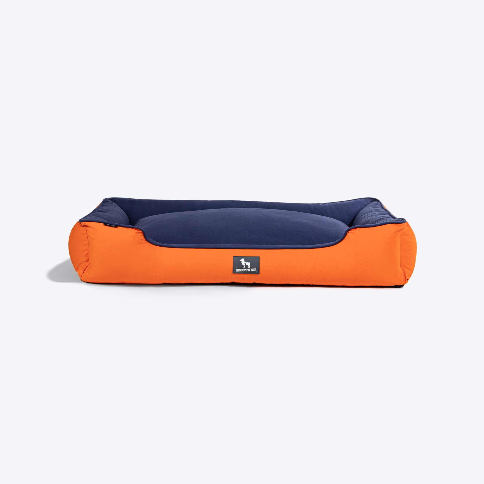 HUFT Classic Lounger Dog Bed - Orange & Blue - Heads Up For Tails