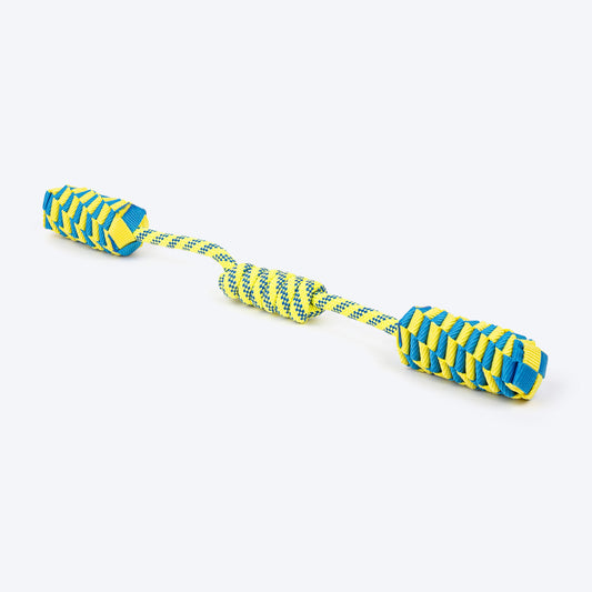 TLC Tug Loop Rope Toy For Dog - Blue & Yellow - Heads Up For Tails
