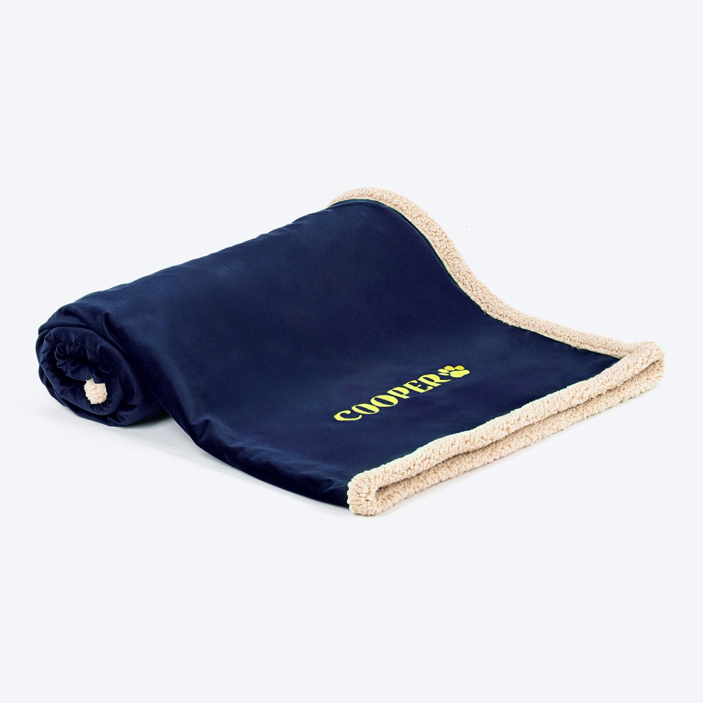 HUFT Personalised Luxe Velvet Blanket For Dog & Cat - Dark Navy - Heads Up For Tails