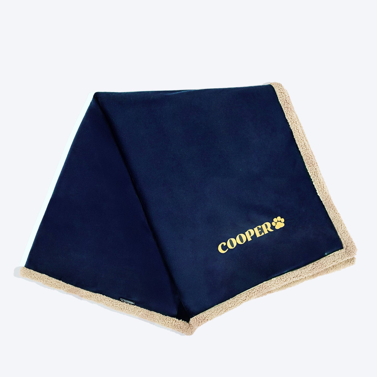 HUFT Personalised Luxe Velvet Blanket For Dog & Cat - Dark Navy - Heads Up For Tails