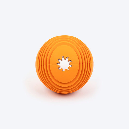 TLC Spiral Textured Ball Chew Toy For Dog - Orange - Heads Up For Tails