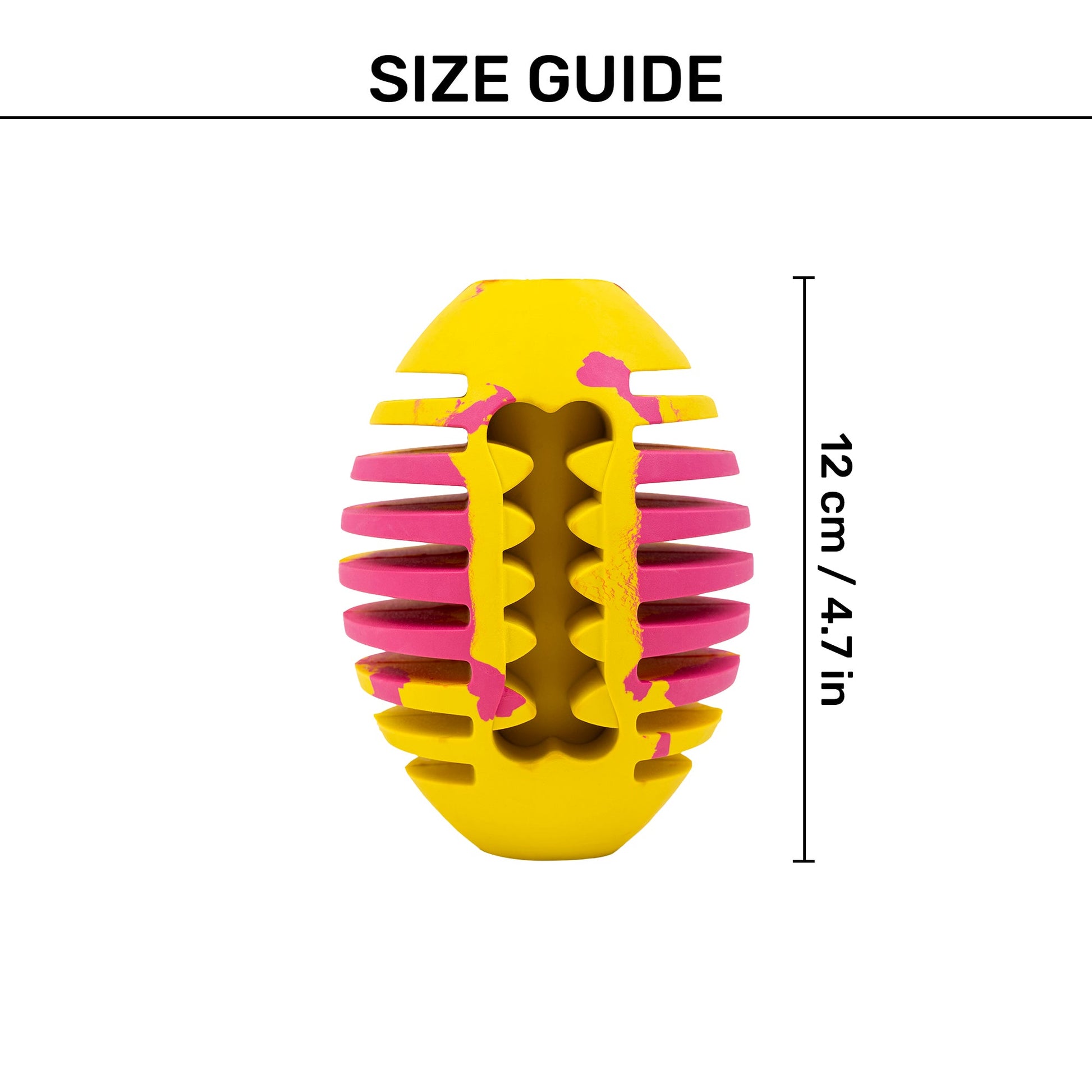 HUFT Ruff Rugby Ball Chew Toy For Dog - Pink & Yellow - Heads Up For Tails