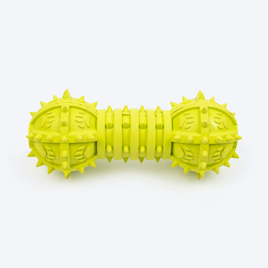 TLC Spiky Dumbbell Squeaky Chew Toy For Dog - Green - Heads Up For Tails