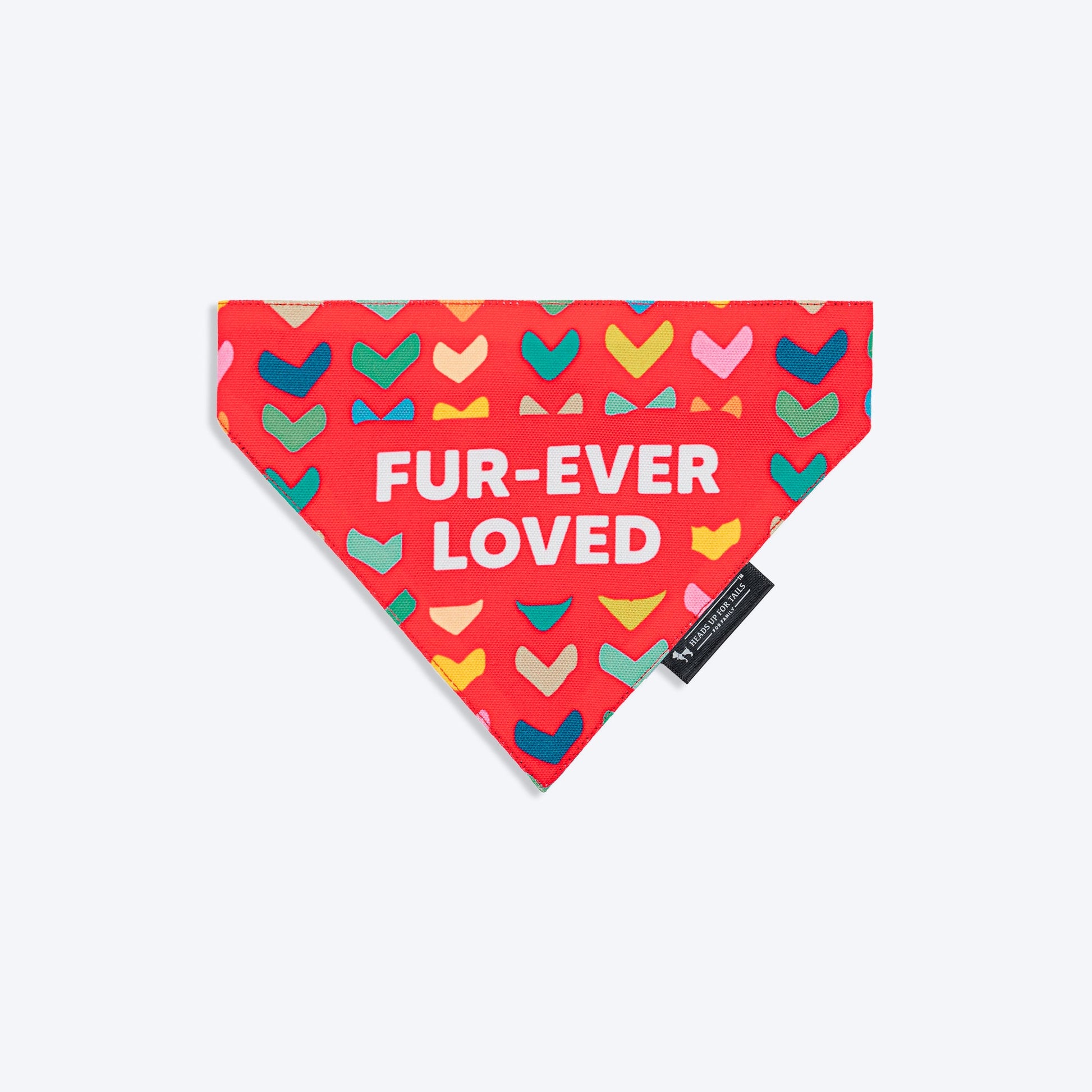 HUFT Fur-ever Loved Printed Dog Bandana - Red_01