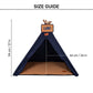 HUFT Personalised Teepee Tent For Dogs and Cats - Navy & Brown - Heads Up For Tails