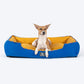 HUFT Classic Lounger Dog Bed - Blue & Mustard Yellow - Heads Up For Tails