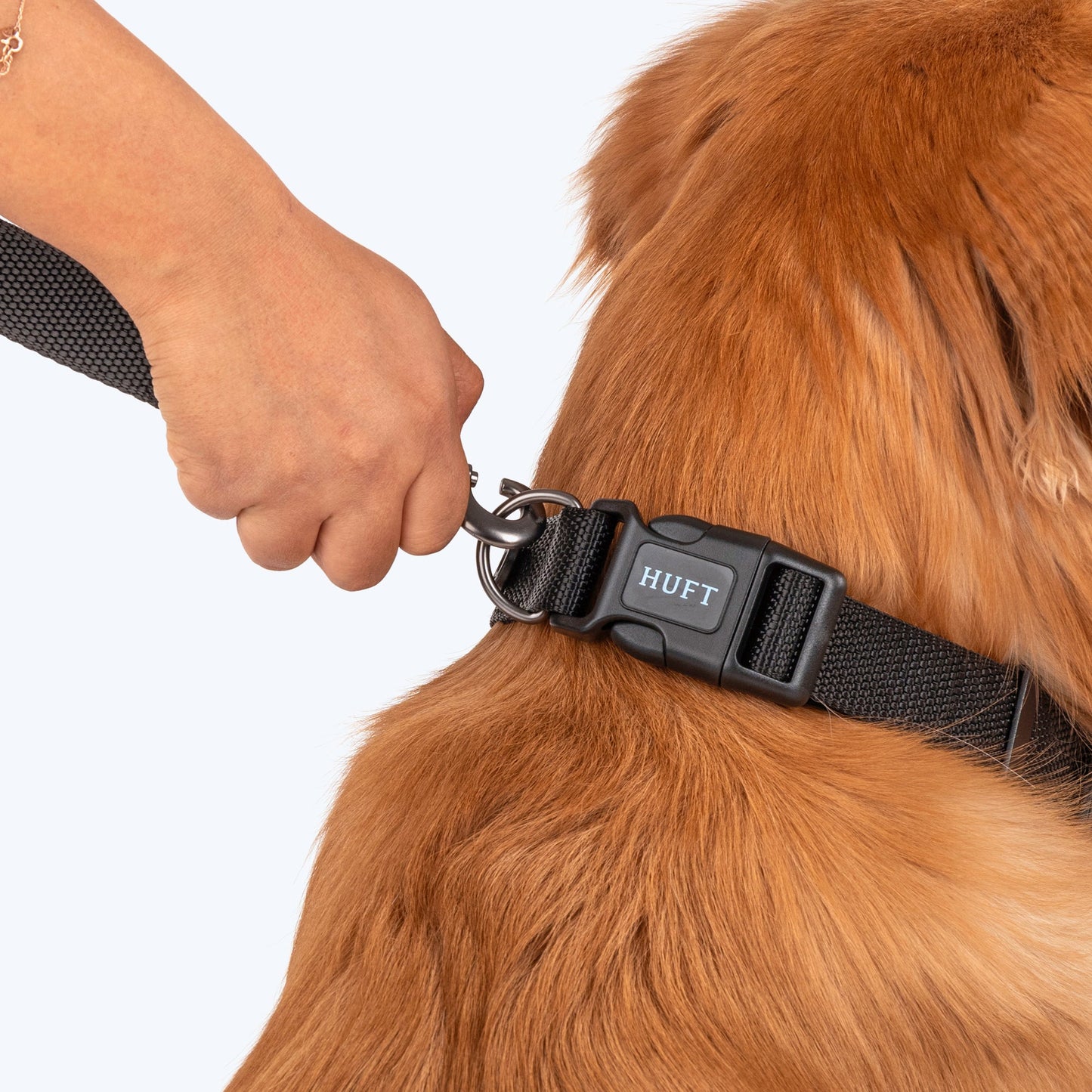 HUFT Basics Dog Collar & Leash Set - Classic Black - Heads Up For Tails