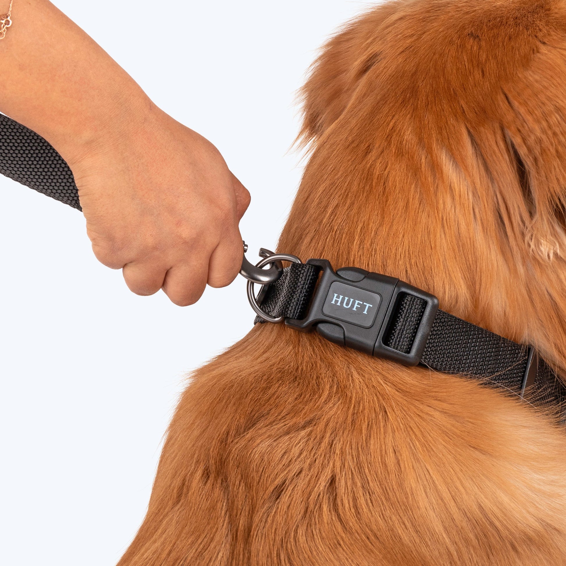 HUFT Basics Dog Collar & Leash Set - Classic Black - Heads Up For Tails