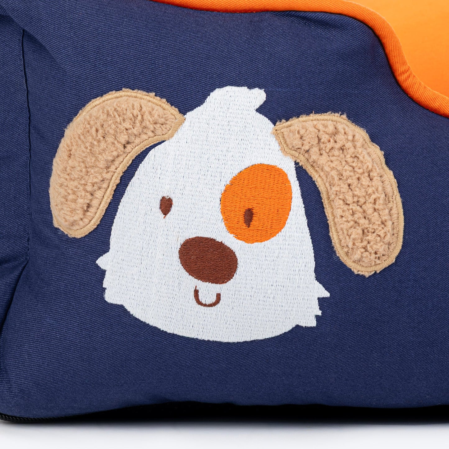 HUFT Woofie Classic Lounger Bed For Dog - Blue & Orange - Heads Up For Tails