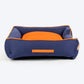 HUFT Woofie Classic Lounger Bed For Dog - Blue & Orange - Heads Up For Tails