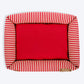 HUFT Bear Stripes Lounger Bed For Dog - Red & Ivory - Heads Up For Tails