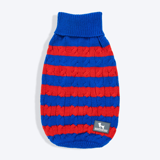 HUFT Snug Stripes Sweater For Cat - Blue & Red_01