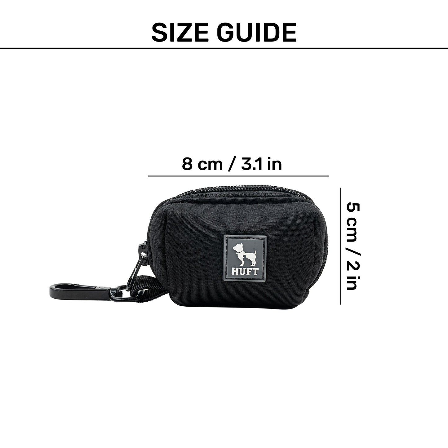 HUFT Waste Bag Dispenser For Dog & Cat - Black - Heads Up For Tails