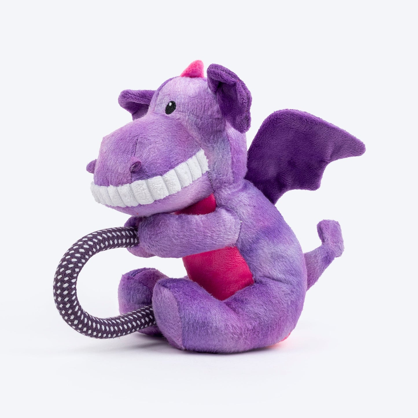 Dash Dog Cheeky Dinosaurus Squeaky Plush Toy For Dog - Purple - Heads Up For Tails