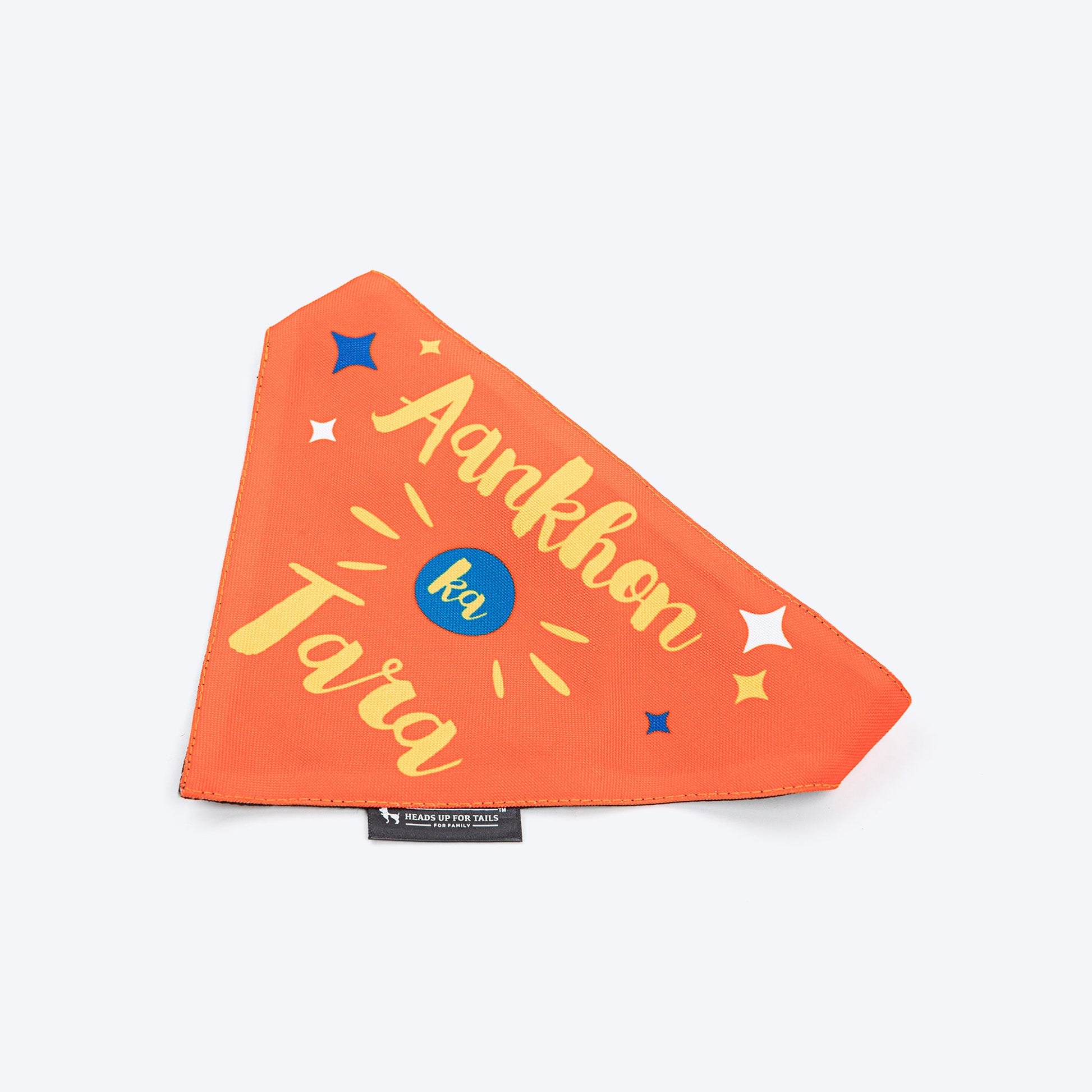 HUFT Aankhon Ka Tara Bandana For Dog - Orange - Heads Up For Tails