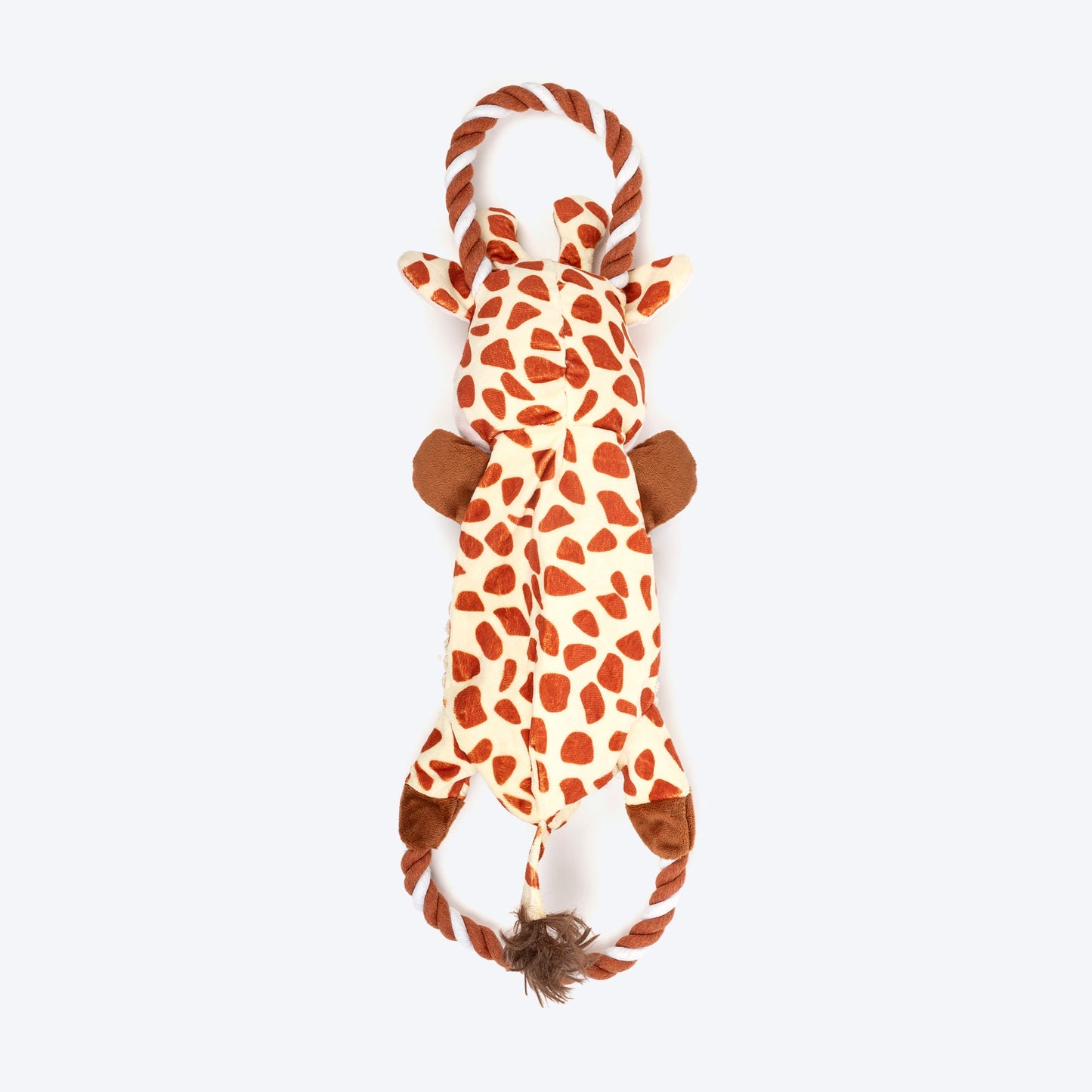 Dash Dog Stripy Giraffe Squeaky Plush Toy For Dog - Brown & Beige - Heads Up For Tails