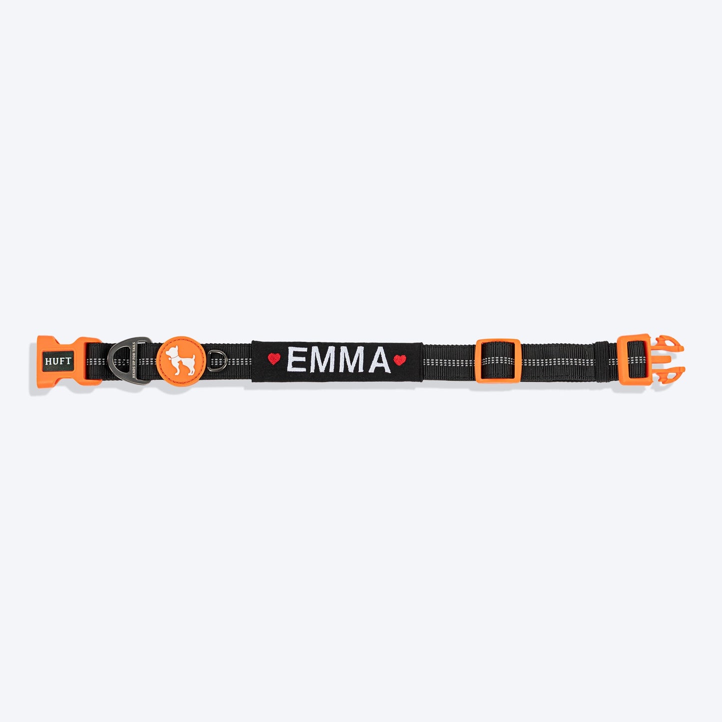 HUFT Xplorers Personalised Dog Collar - Black - Heads Up For Tails