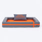 HUFT Royal Snooze Bed for Dog - Grey & Orange - Heads Up For Tails