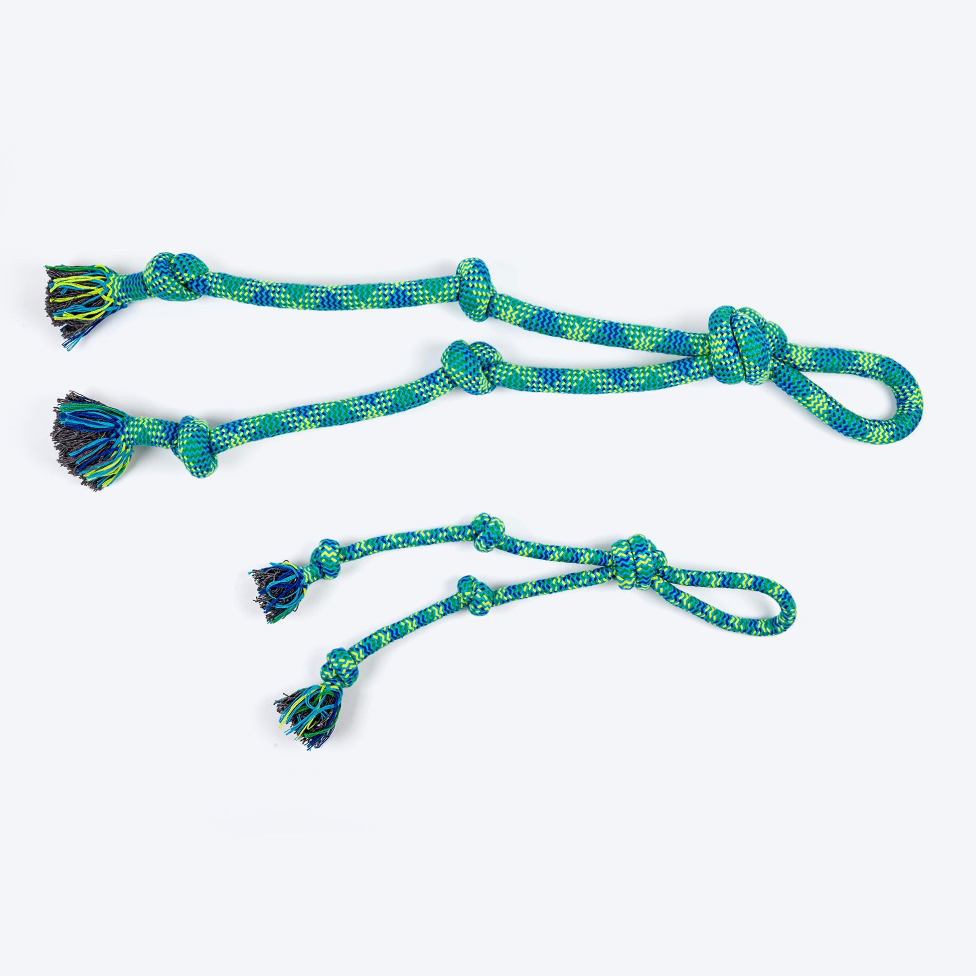 HUFT Tuggables Mighty Knots Rope Toy For Dog - Blue & Green - Heads Up For Tails