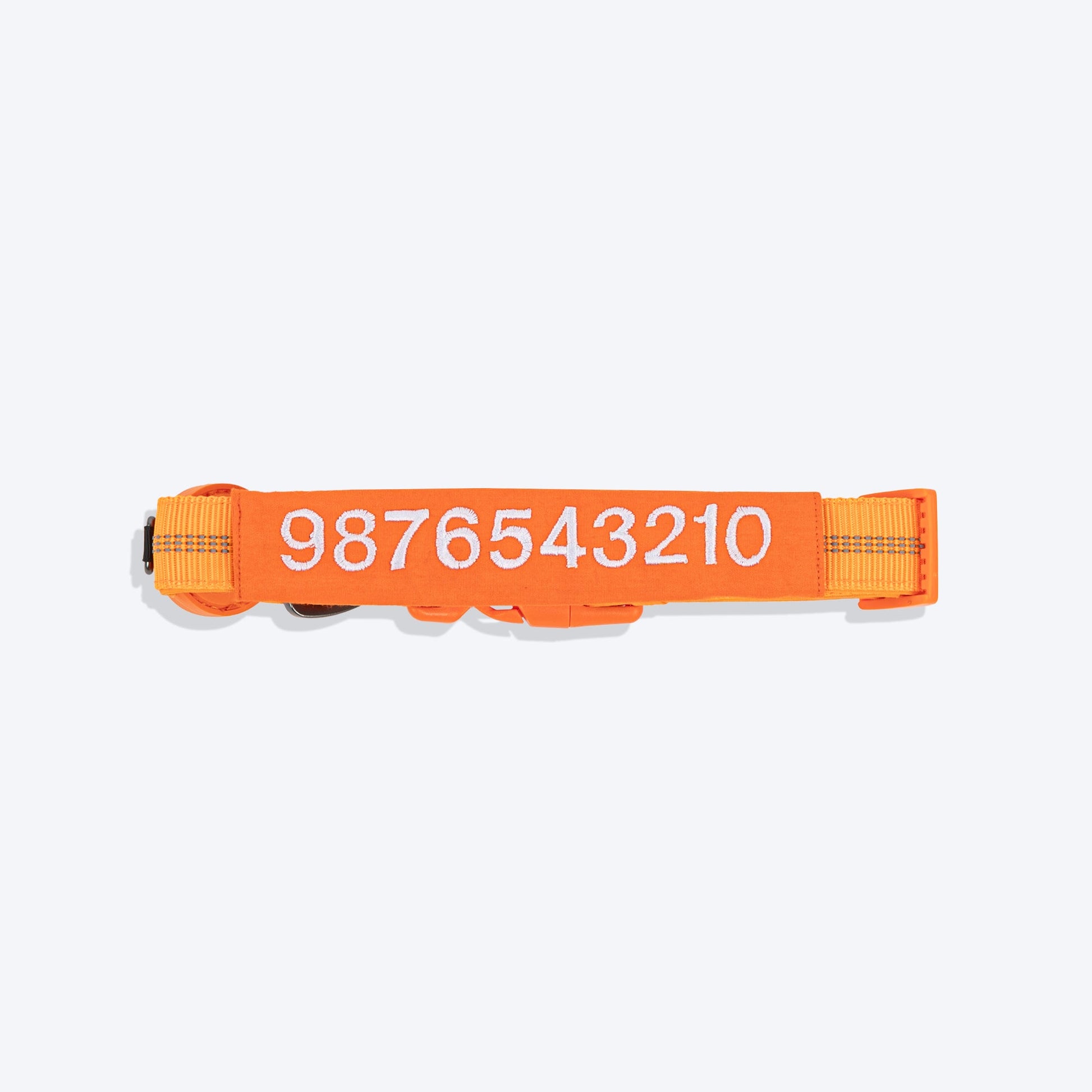 HUFT Personalised Xplorers (Mobile No.) Dog Collar - Orange - Heads Up For Tails