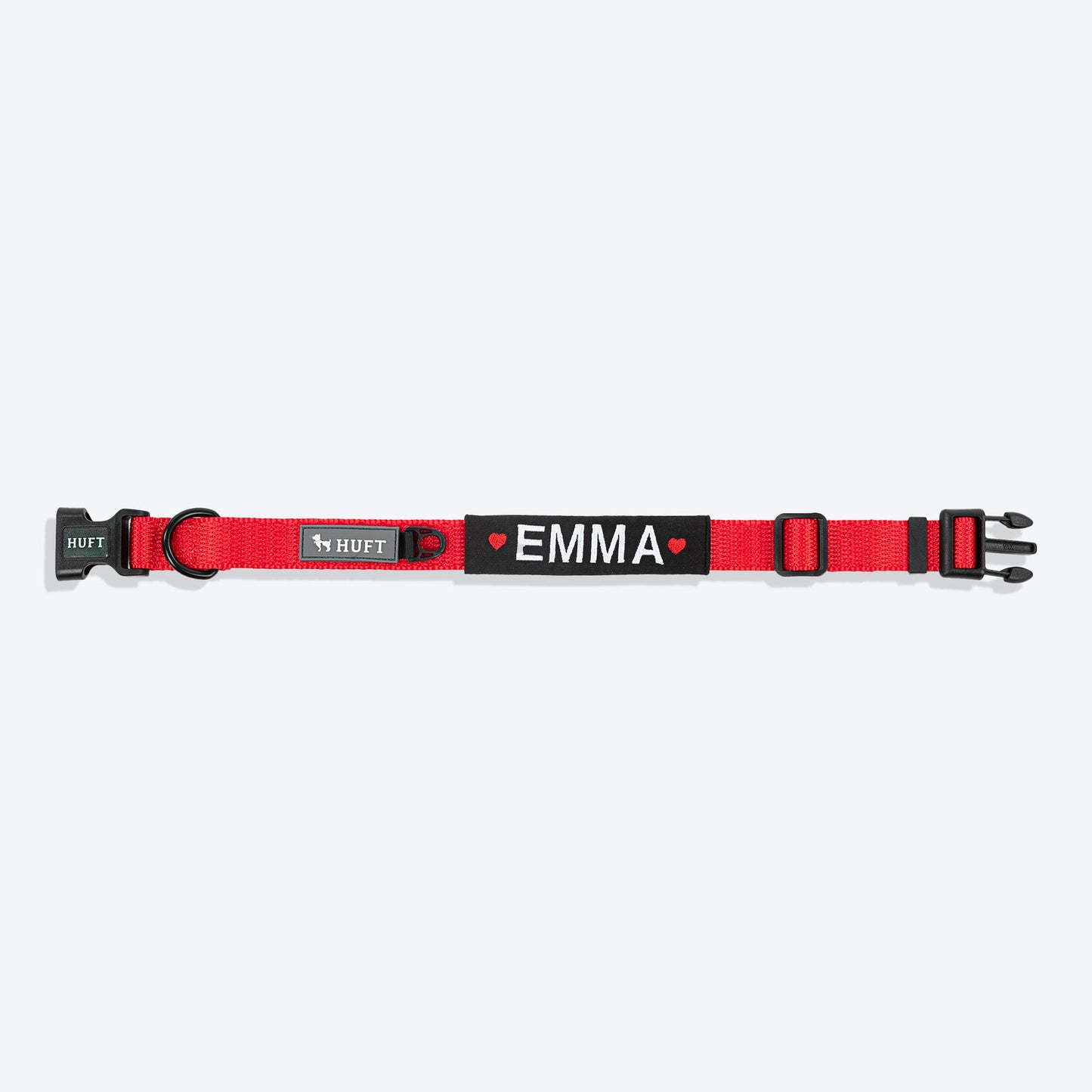 HUFT Classic Personalised Dog Collar - Cherry Red - Heads Up For Tails