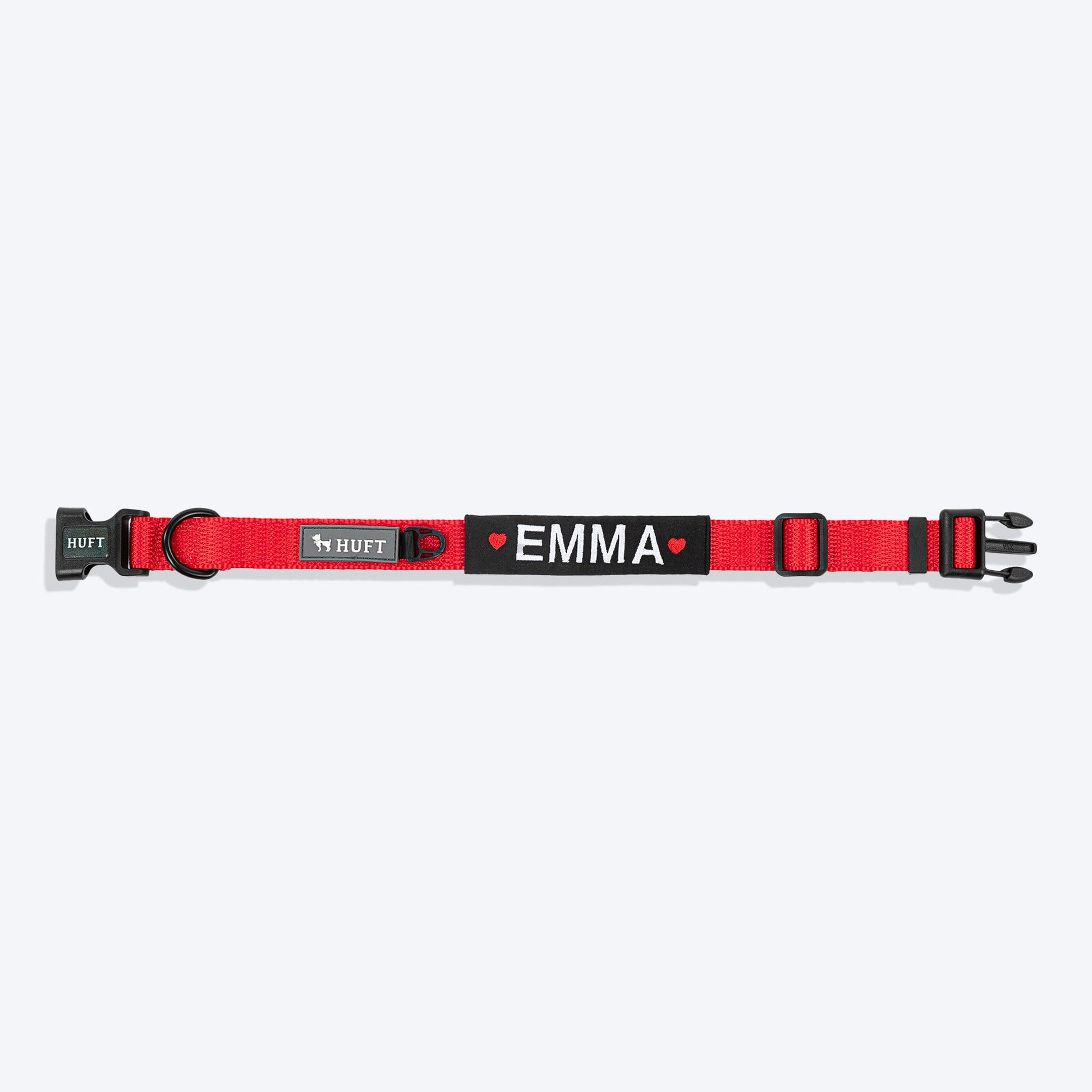 HUFT Classic Personalised Dog Collar - Cherry Red - Heads Up For Tails