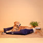 HUFT Classic Lounger Dog Bed - Grey & Navy - Heads Up For Tails