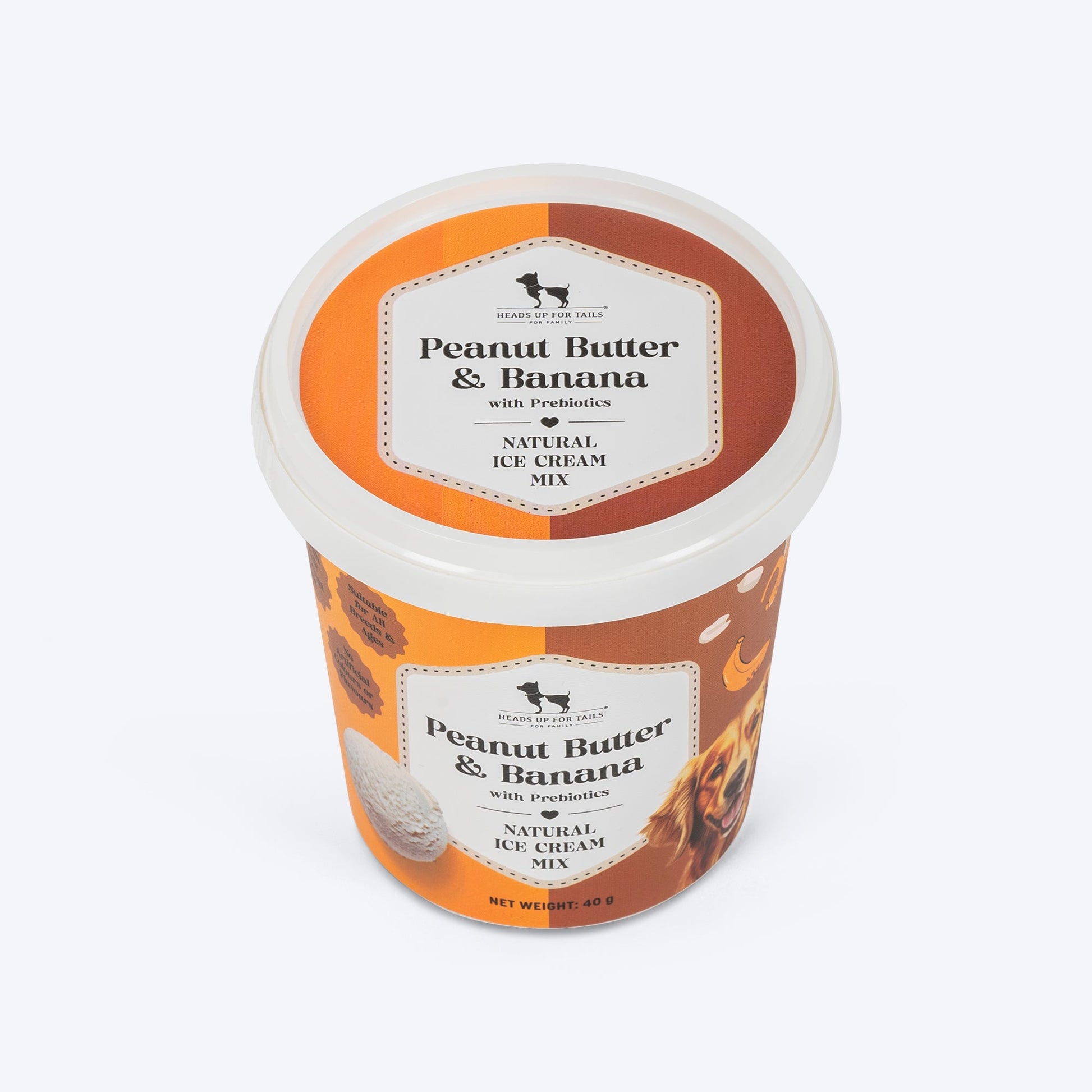 HUFT Ice Cream Peanut Butter & Banana With Prebiotics Mix Treat For Dog - 40 gm - Heads Up For Tails
