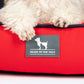 HUFT Ellie Classic Lounger Bed For Dog - Red & Navy - Heads Up For Tails