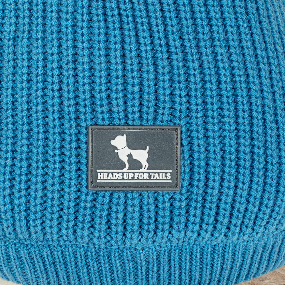 HUFT Snuggle Bear Sweater For Small Dog - Light Blue - Heads Up For Tails