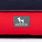 HUFT Ellie Classic Lounger Bed For Dog - Red & Navy - Heads Up For Tails