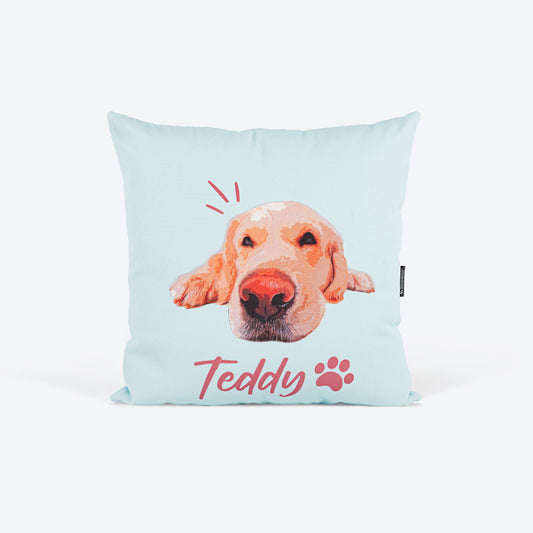 HUFT Personalised Photo Cushion For Dog & Cat - Light Blue