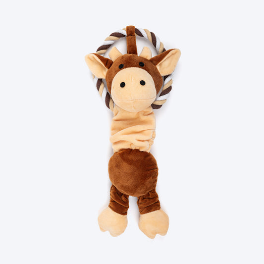 TLC Bungee Cow Squeaky Plush Toy For Dog - Brown - Heads Up For Tails