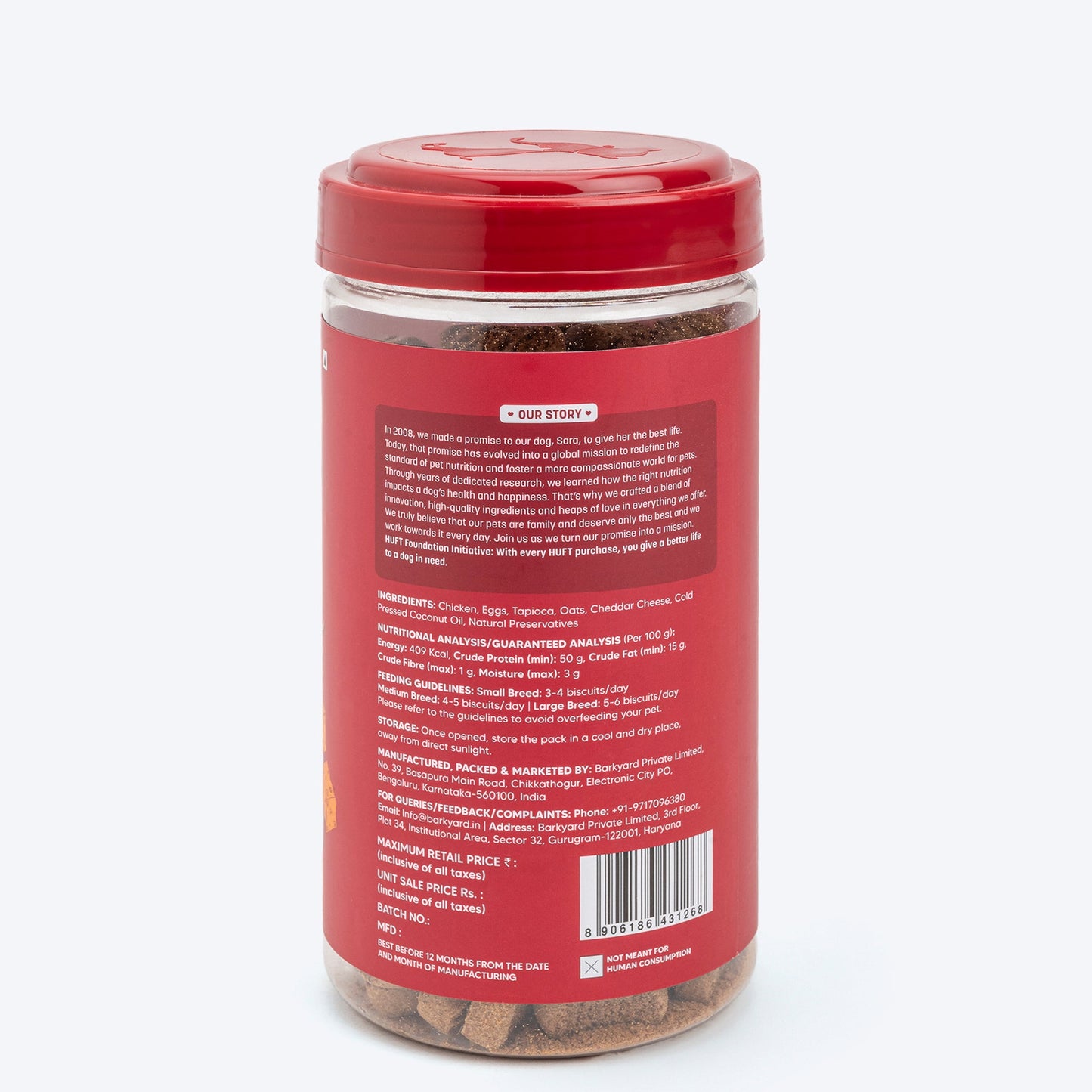 Hearty Chicken & Cheddar Cheese Healthy Dog Biscuits by Heads Up For Tails, 320g, suitable for all breeds.