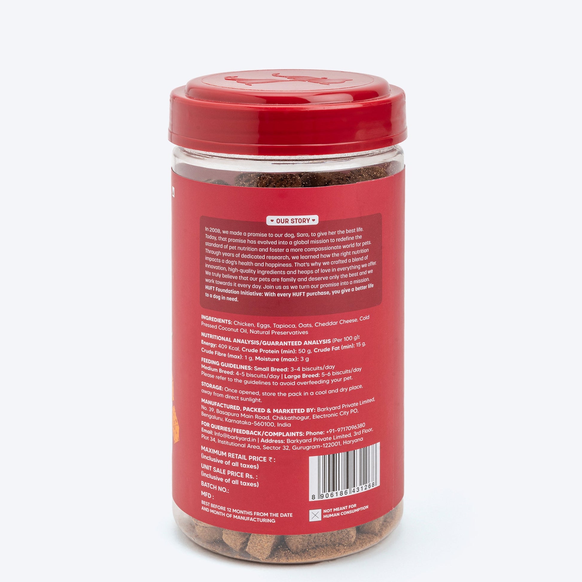 Hearty Chicken & Cheddar Cheese Healthy Dog Biscuits by Heads Up For Tails, 320g, suitable for all breeds.