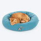 HUFT Dreamy Donut Bed For Cat & Puppy - Teal & Grey - Heads Up For Tails