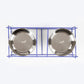 Dash Dog Rainbow Rush Elevated Double Diner With Steel Bowl Inserts For Dog - Violet - Heads Up For Tails
