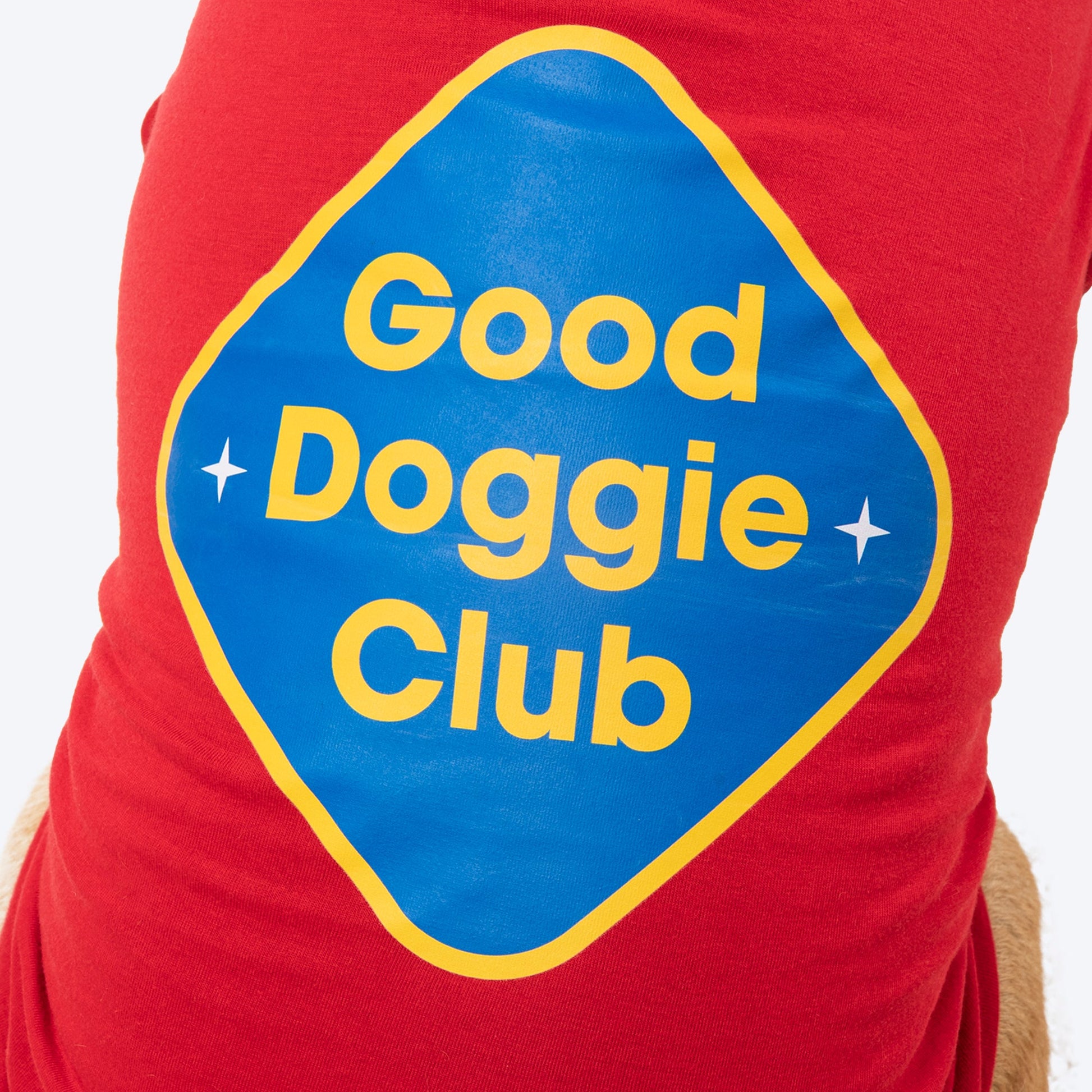 TLC Good Doggie Club T-Shirt For Dog - Red - Heads Up For Tails