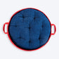 HUFT Cuddle Paws Jute Basket Bed With Cushion For Small Dogs & Cats - Red & Navy - Heads Up For Tails