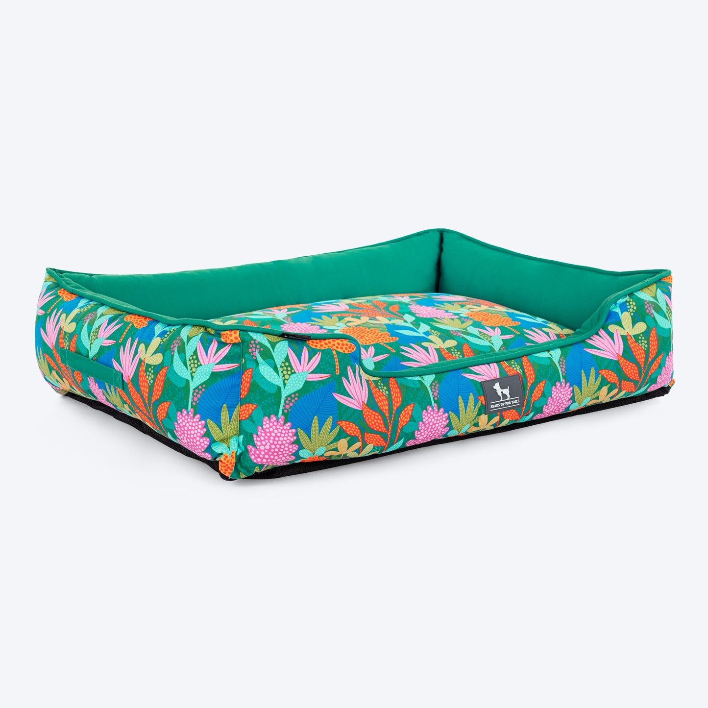 HUFT Rainbow Grove Lounger Dog Bed - Dark Green - Heads Up For Tails