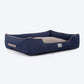HUFT Classic Lounger Dog Bed - Grey & Navy - Heads Up For Tails
