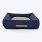 HUFT Classic Lounger Dog Bed - Grey & Navy - Heads Up For Tails